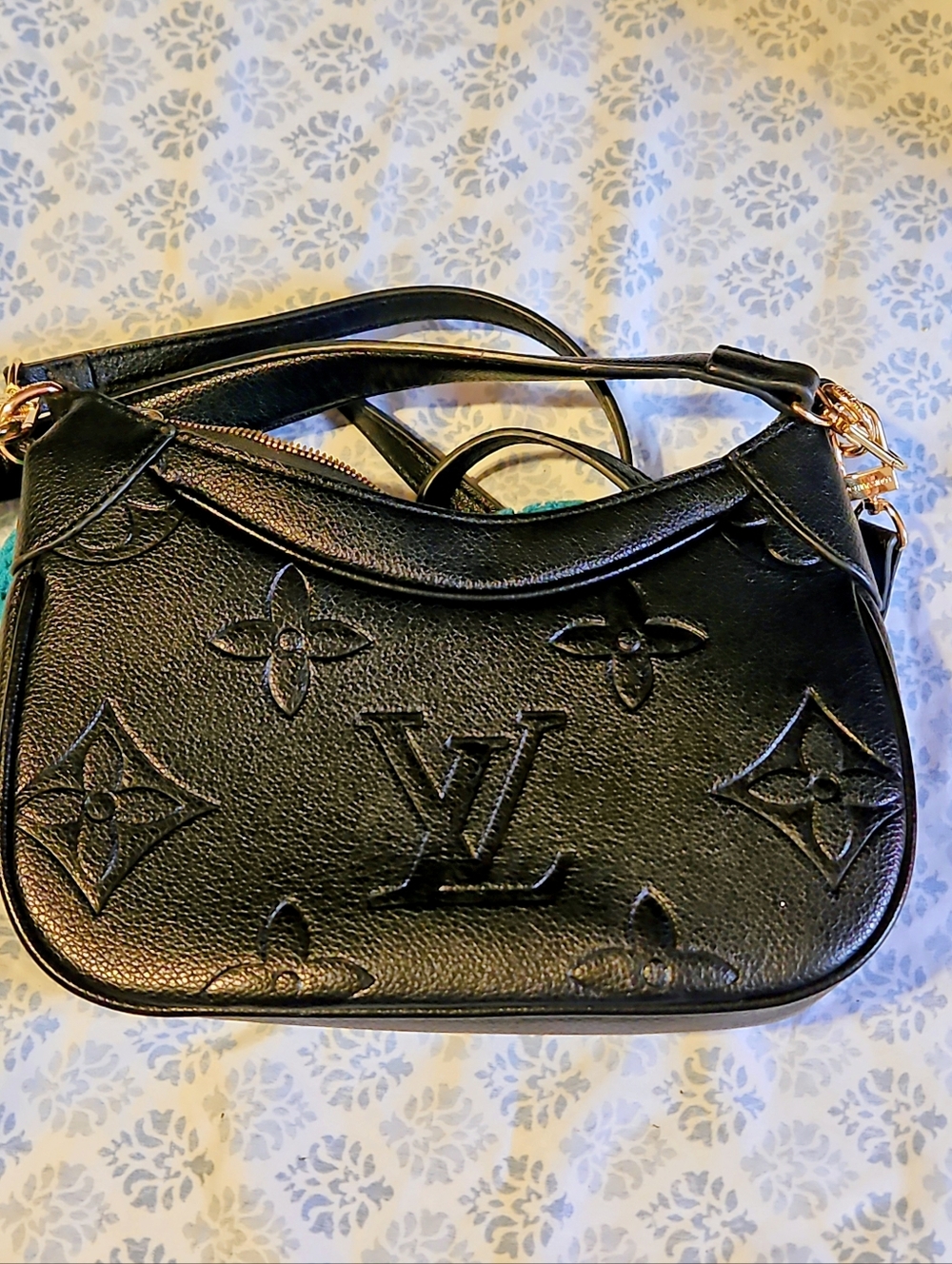 EUC Louis Vuitton Black  Embossed Monogram Convertible Crossbody Bag
